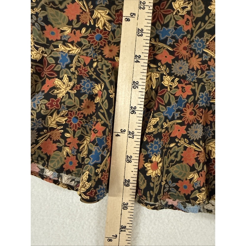 Womens Ditsy Floral Y2K Midi Skirt Sz 4 Whimsical Garden Cottage Rayon Flutter - Picture 7 of 10